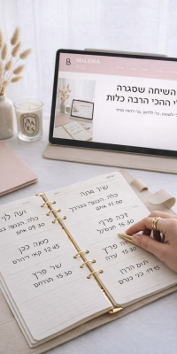 Minimalist bridal planning workspace